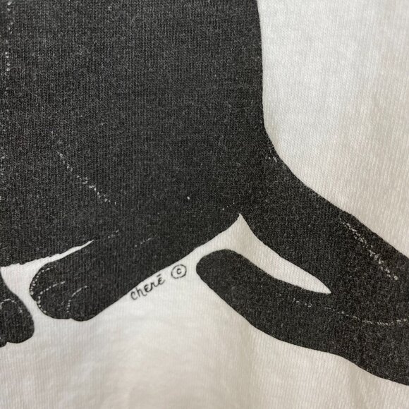 Vintage Cat Shirt I Don't Do Mouse Work Humor Graphic Tee White Unisex Oversized - Picture 7 of 16